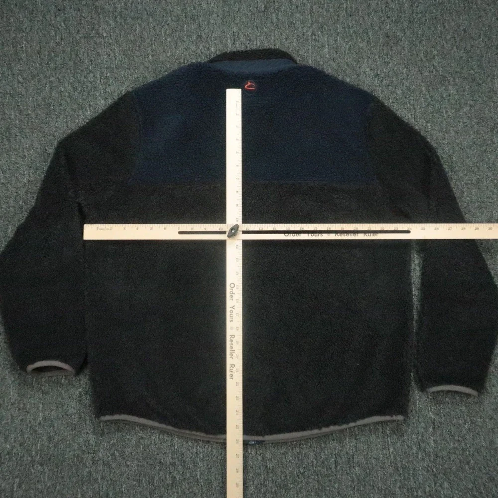 Carbon 2 Cobalt‎ Jacket Mens Large Gray Blue Full Zip Pockets Fleece Deep Pile